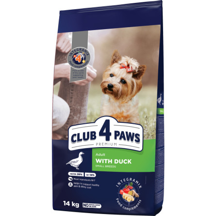 Полнорационный сухой корм для собак Club 4 Paws Премиум для малых пород «С уткой» 14 кг slide 1
