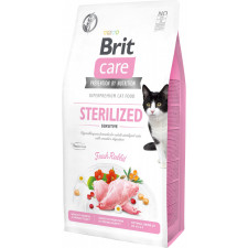 Сухой корм для стерилизованных кошек с чувствительным пищеварением Brit Care Cat GF Sterilized Sensitive с кроликом 7 кг mini slide 1