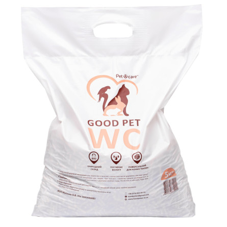 Універсальний деревний наповнювач для тварин Petcare Good Pet WC 5 кг