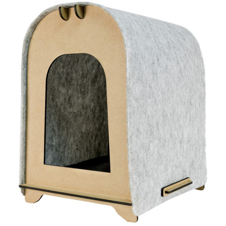 Домик-лежак для кошек и собак Фортнокс FX Home каркасный с подушкой ЛОФТ 40 х 32 х 51 см Серый