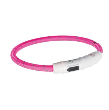Нашийник Trixie 12706 світиться з USB XS-S 35 см 7 мм Рожевий