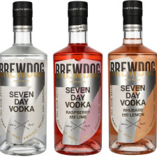 Набір BrewDog горілка Seven Day Original Vodka 0.7 л 40% + Raspberry and Lime Vodka 0.7 л 40% + Rhubarb and Lemon Vodka 0.7 л 40% mini slide 1