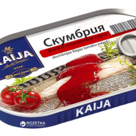 Скумбрія філе в томатному соусі Kaija 170 г slide 1