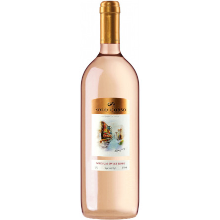 Вино Solo Corso Rose рожеве напівсолодке 1.5 л 10%