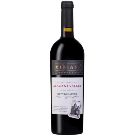 Вино Miriani Алазанська долина червоне напівсолодке 0.75 л 12%