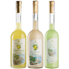 Набір лікер Terra di Limoni Liquore al Limoncello Costa d'Amalfi 30% 0.7 л + Limoni Crema di Limoncello Costa d'Amalfi 17% 0.7 л + Crema di Pistacchio 17% 0.5 л mini slide 1