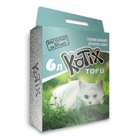 Наповнювач для котячого туалету Kotix Тофу Classic Соєвий грудкувальний 2.55 кг (6 л)