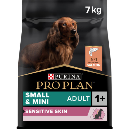 Сухой корм PRO PLAN Small&Mini Adult 1+ Sensitive Skin для взрослых собак мелких пород с чувствительной кожей, с лососем 7 кг slide 1