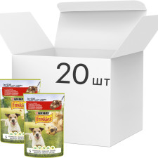 Упаковка вологого корму для дорослих собак Purina Friskies Adult з яловичиною та картоплею 20 шт. по 100 г mini slide 1