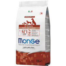 Сухий корм для цуценят всіх порід Monge Dog All breeds PuppyJunior lambRice зі смаком ягняти і рису 800 г mini slide 1