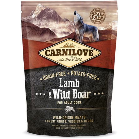 Сухий корм для дорослих собак Carnilove Lamb&Wild Boar 1.5 кг slide 1