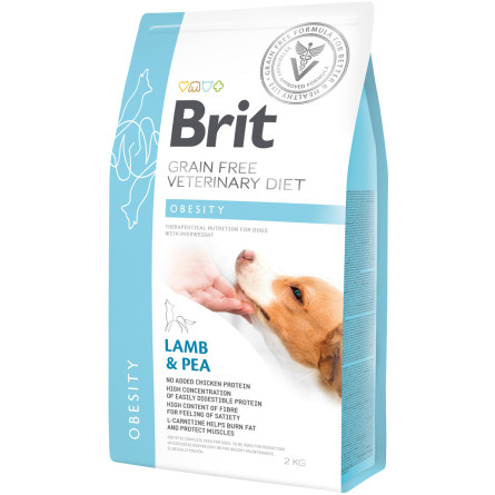 Сухой корм для взрослых собак Brit VetDiets при избыточном весе с ягнятиной индейкой и горохом 2 кг