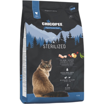 Сухий корм для котів Chicopee HNL Cat Sterilized Adult птицею і печінкою 1.5 кг