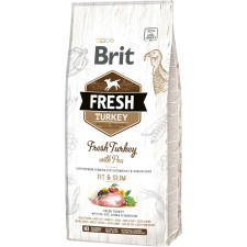 Сухий корм для дорослих, літніх собак Brit Fresh Light Fit & Slim з індичкою та горошком 12 кг mini slide 1