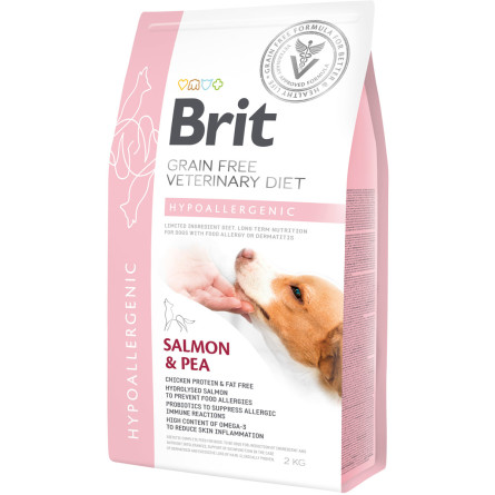 Сухой корм для всех возрастов собак Brit VetDiets при пищевой аллергии с лососем горохом и гречихой 2 кг