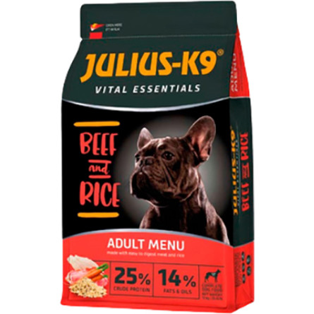 Сухой корм для собак Julius-K9 High Premium Adult Vital Essentials говядина с рисом 12 кг