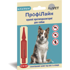 Капли от блох и клещей ProVET ПрофиЛайн для собак весом 10-20 кг, 1 пипетка по 2,0 мл mini slide 1