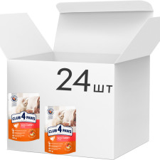 Упаковка влажного корма для котят Club 4 Paws (Клуб 4 Лапы) в желе с индейкой 80 г х 24 шт (B5611211) mini slide 1