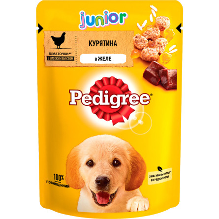 Упаковка вологого корму Pedigree Курка з рисом у желе 24 шт по 100 г