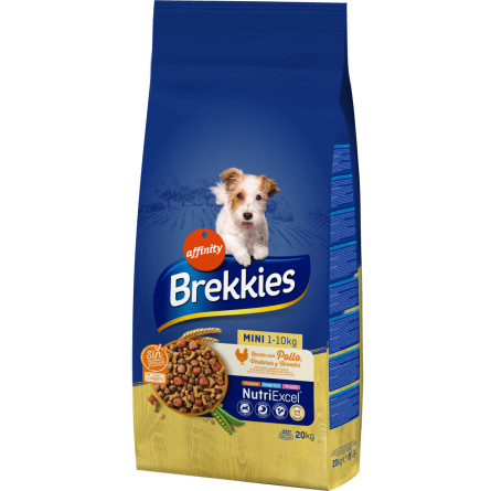 Сухой корм для взрослых собак маленьких пород Brekkies Dog Mini с курицей 20 кг