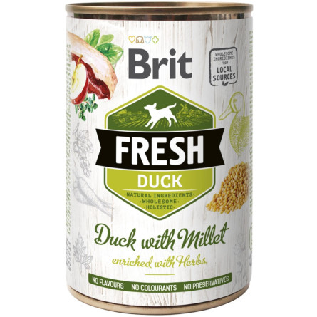 Влажный корм для собак Brit Fresh с уткой и пшеном 400 г