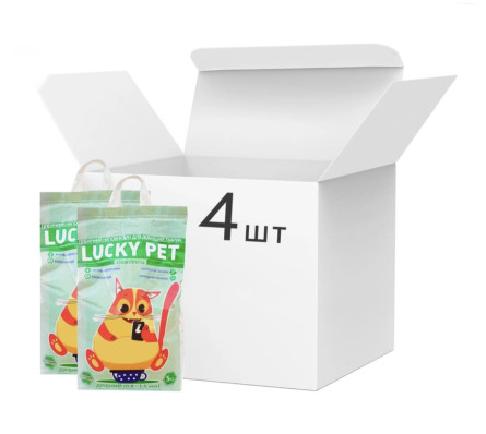 Упаковка наповнювача для котячого туалету Luсky Pet невеликий Бентонітовий грудкувальний 5 кг х 4 шт.