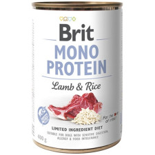 Вологий корм для собак Brit Mono Protein з ягням та рисом 400 г mini slide 1