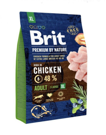 Сухий корм для дорослих собак гігантських порід Brit Premium Adult XL зі смаком курки 3 кг slide 1