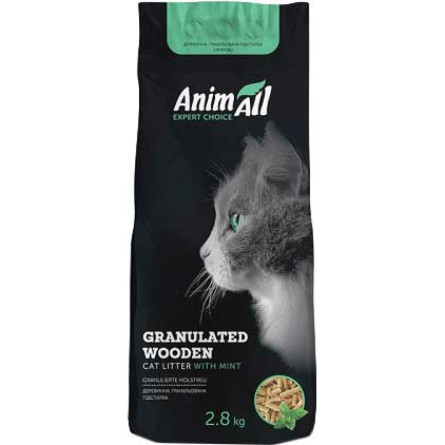 Наповнювач для котячого туалету AnimAll з ароматом м'яти Деревний 2.8 кг (4820224 500423)