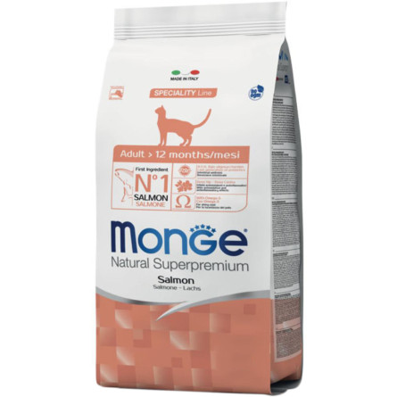 Сухий корм для дорослих котів всіх порід Monge Cat Monoprotein Adult Salmone 400 г slide 1