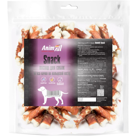 Лакомство AnimAll Snack мясо утки на кальциевой кости для собак 500 г