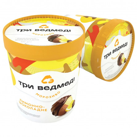Морозиво Три Ведмеді Лимонно-шоколадне двошарове 500г
