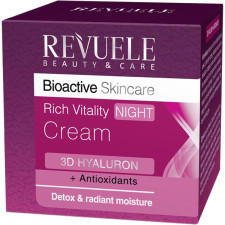 Насичений нічний крем для обличчя Revuele Bioactive Skincare 3D Hyaluron Rich Vitality Night Cream 50 мл mini slide 1