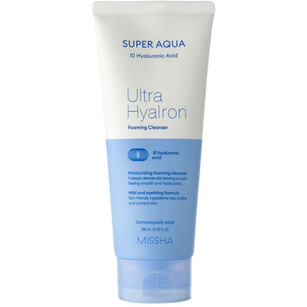 Пінка для вмивання Missha Super Aqua Ultra Hyalron Cleansing Foam Гіалуронова 200 мл