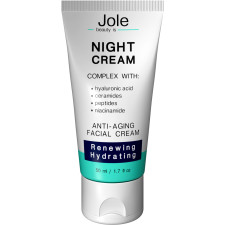 Відновалювальний нічний крем Jole Renuwing Night Cream з гіалуроновою кислотою, комплексом пептидів і керамідів 50 мл mini slide 1