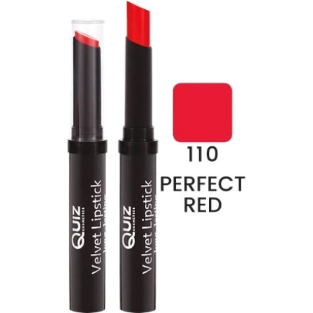 Помада Quiz Velvet long lasting lipstick 110 Perfect Red 3 г