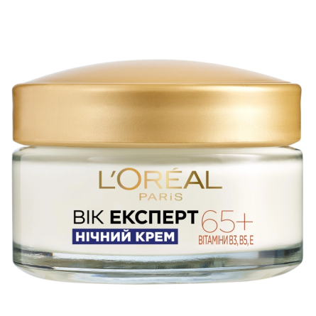 Антивозрастной питательный ночной крем для кожи лица L'Oreal Paris Возраст Эксперт 65+ против морщин 50 мл