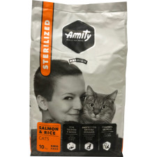 Сухой корм для котов Amity для стерилизованных с лососем 10 кг mini slide 1