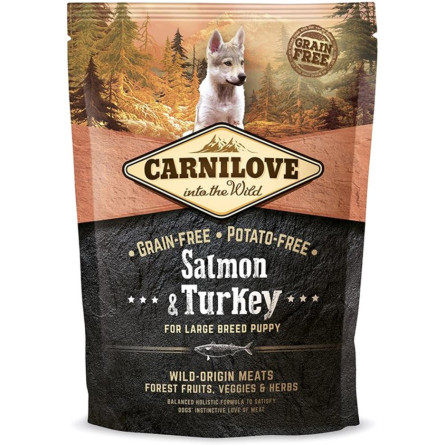 Сухий корм для цуценят великих порід Carnilove SalmonTurkey Large Breed Puppy 1.5 кг slide 1