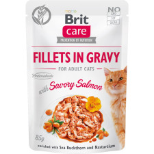 Вологий корм для кішок Brit Care Cat pouch пікантний лосось 85 г mini slide 1