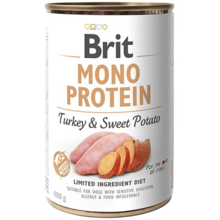 Влажный корм для собак Brit Mono Protein с индейкой и бататом 400 г