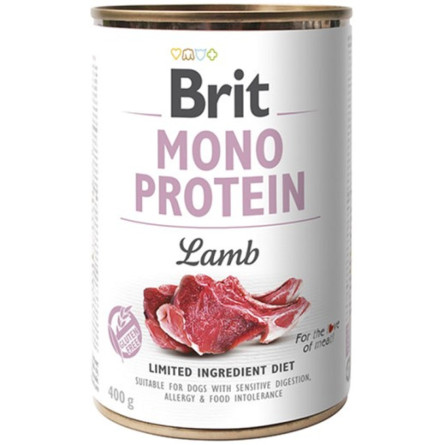 Вологий корм для собак Brit Mono Protein з ягням 400 г slide 1