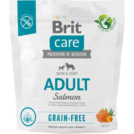 Корм для собак маленьких и средних пород Brit Care Dog Grain-free Adult беззерновой с лососем 1 кг slide 1