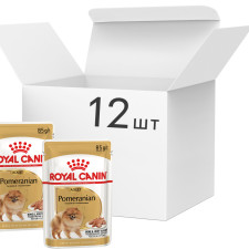 Упаковка вологого корму для собак Royal Canin Pomeranian Adult паштет 12 шт х по 85 г (1256001) mini slide 1