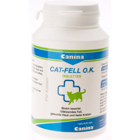 Біотин з мікроелементами Canina Cat-Fell O.K. 50 г/100 таблеток slide 1