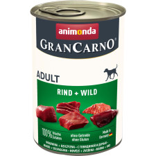 Вологий корм Animonda GranCarno Adult Beef + Game з яловичиною та дичиною для собак 400 г mini slide 1