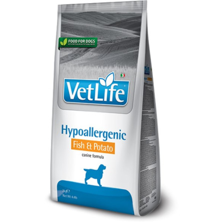 Сухой лечебный корм для собак Farmina Vet Life Hypoallergenic Fish & Potato при пищевой аллергии 2 кг