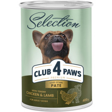 Влажный корм для взрослых собак Club 4 Paws Selection Премиум Полнорационный Паштет с курицей и ягненком 400 г (B2550201) mini slide 1