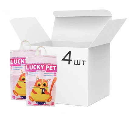 Упаковка наповнювачів для котів Luсky Pet грубий Бентонітовий грудкувальний 5 кг х 4 шт.