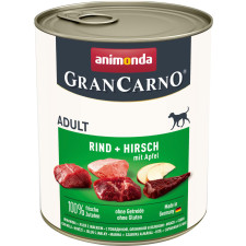Вологий корм Animonda GranCarno Adult Beef + Deer with Apple з яловичиною олениною та яблуком для собак 800 г mini slide 1